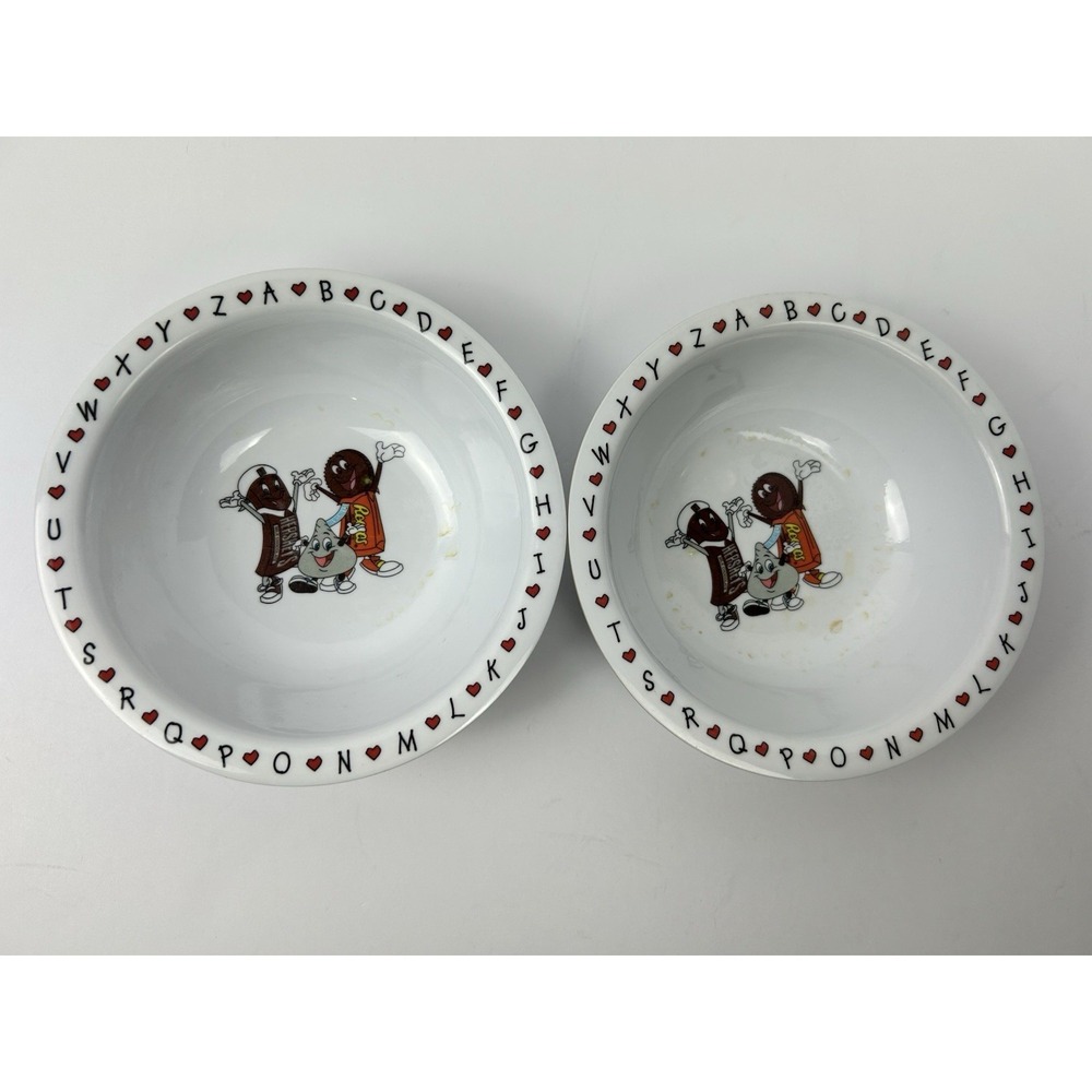 VTG plastic cereal bowl Hershey's candy characters, promotional set from 1990s
